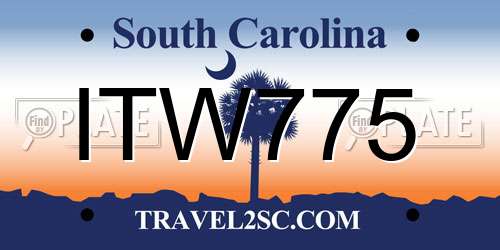 ITW775 South Carolina License Plate