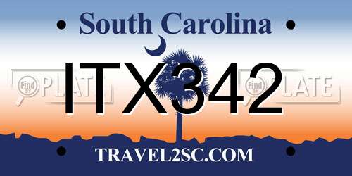 ITX342 South Carolina License Plate