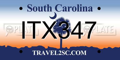 ITX347 South Carolina License Plate