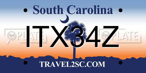 ITX34Z South Carolina License Plate
