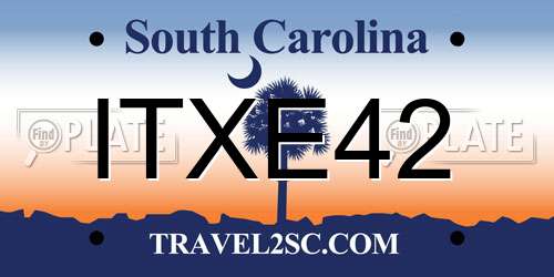 ITXE42 South Carolina License Plate