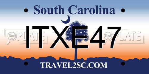 ITXE47 South Carolina License Plate