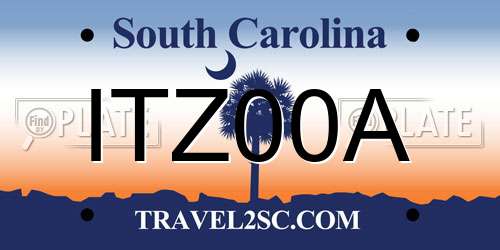 ITZ00A South Carolina License Plate
