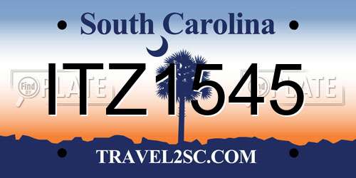 ITZ1545 South Carolina License Plate