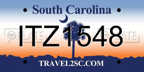 ITZ1548 South Carolina License Plate