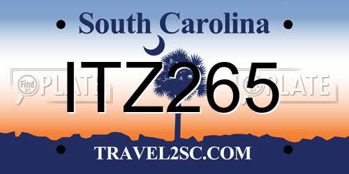 ITZ265 South Carolina License Plate