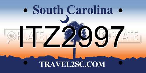 ITZ2997 South Carolina License Plate