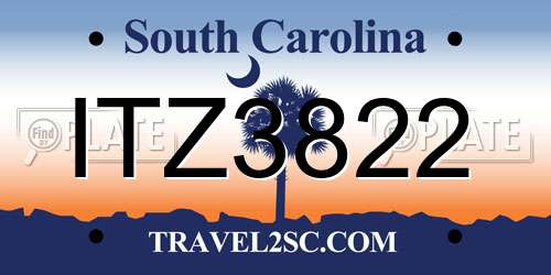 ITZ3822 South Carolina License Plate