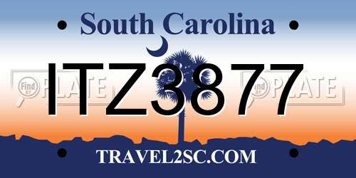 ITZ3877 South Carolina License Plate