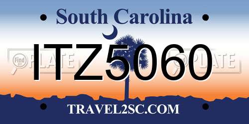 ITZ5060 South Carolina License Plate