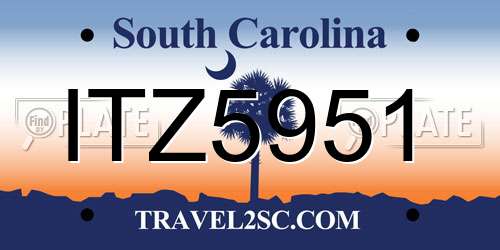 ITZ5951 South Carolina License Plate