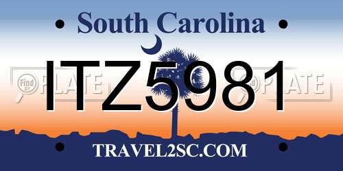ITZ5981 South Carolina License Plate