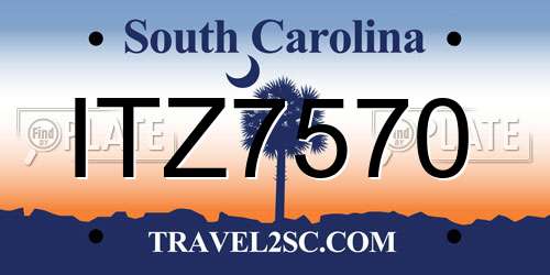 ITZ7570 South Carolina License Plate
