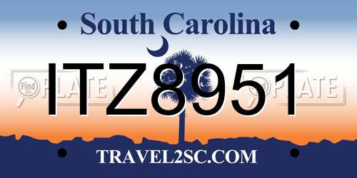 ITZ8951 South Carolina License Plate