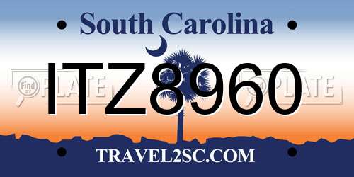 ITZ8960 South Carolina License Plate