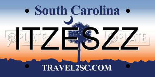 ITZESZZ South Carolina License Plate