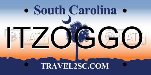 ITZOGGO South Carolina License Plate