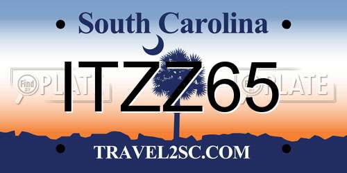 ITZZ65 South Carolina License Plate