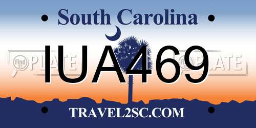 IUA469 South Carolina License Plate