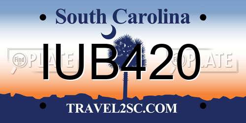 IUB420 South Carolina License Plate