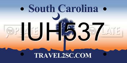 IUH537 South Carolina License Plate