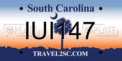 IUI147 South Carolina License Plate