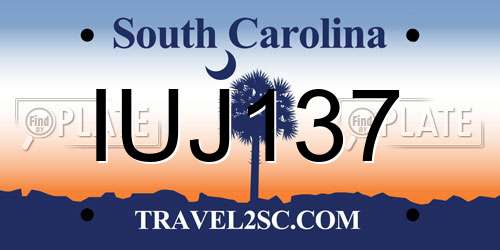 IUJ137 South Carolina License Plate
