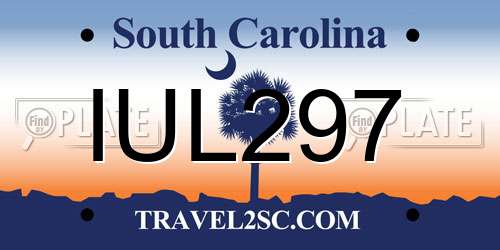 IUL297 South Carolina License Plate