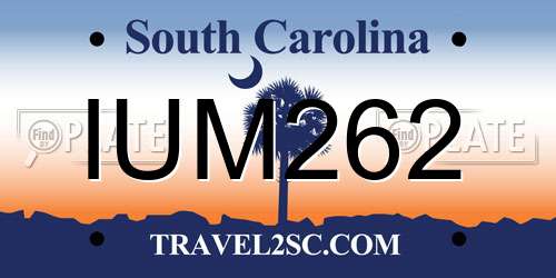 IUM262 South Carolina License Plate