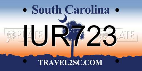 IUR723 South Carolina License Plate