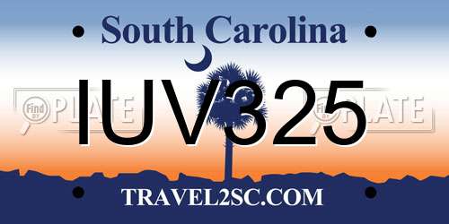 IUV325 South Carolina License Plate