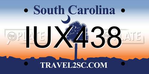 IUX438 South Carolina License Plate