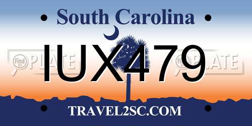 IUX479 South Carolina License Plate