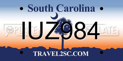 IUZ984 South Carolina License Plate