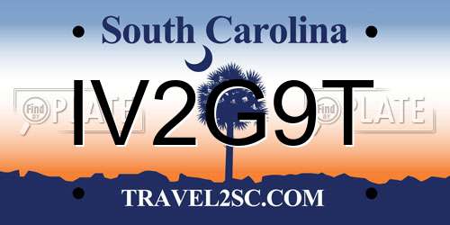 IV2G9T South Carolina License Plate