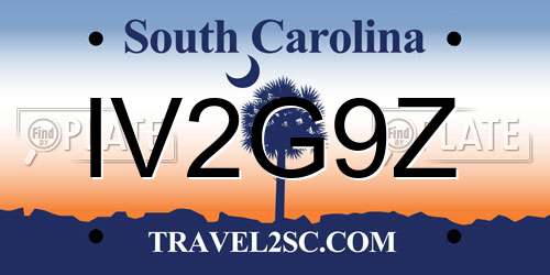 IV2G9Z South Carolina License Plate