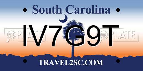 IV7G9T South Carolina License Plate