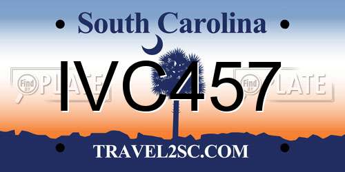 IVC457 South Carolina License Plate