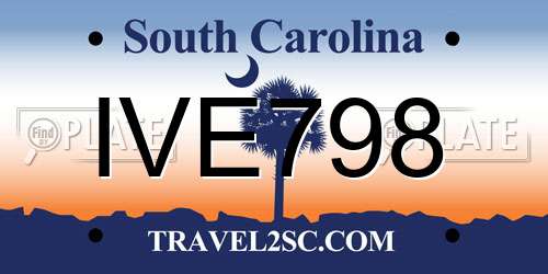 IVE798 South Carolina License Plate