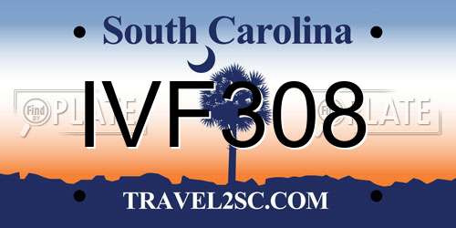 IVF308 South Carolina License Plate