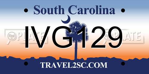 IVG129 South Carolina License Plate