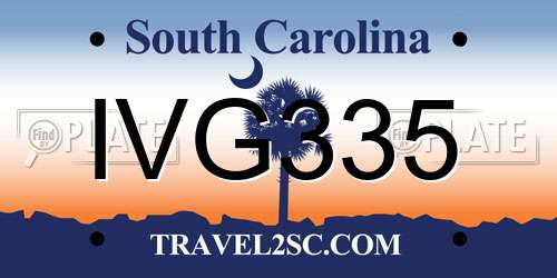 IVG335 South Carolina License Plate