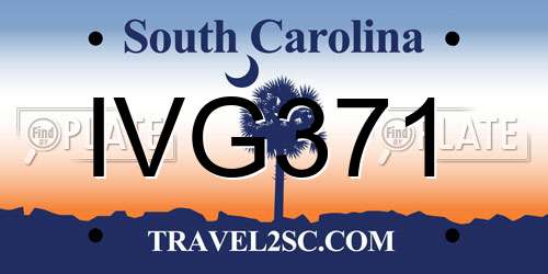 IVG371 South Carolina License Plate