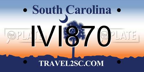 IVI870 South Carolina License Plate