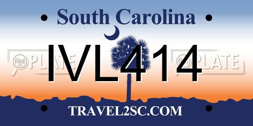 IVL414 South Carolina License Plate
