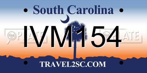 IVM154 South Carolina License Plate