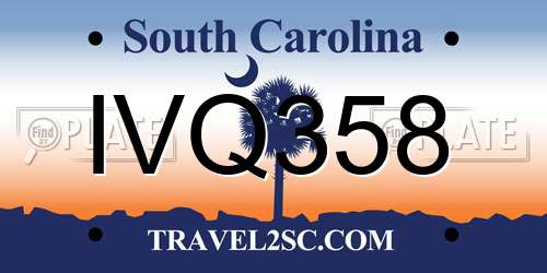 IVQ358 South Carolina License Plate