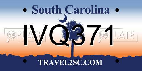 IVQ371 South Carolina License Plate