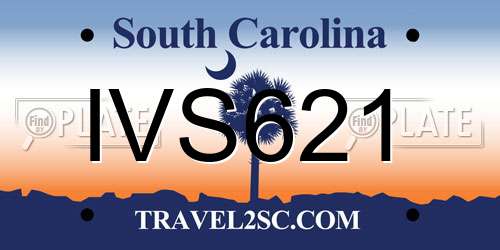 IVS621 South Carolina License Plate