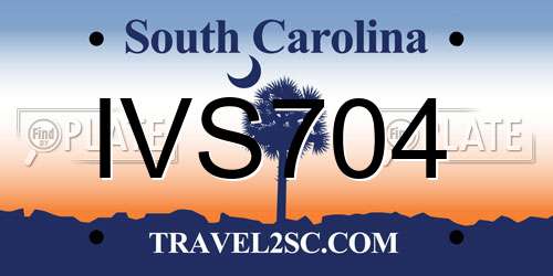 IVS704 South Carolina License Plate